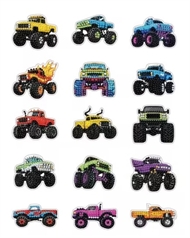 15 køleskabsmagneter med trucks/biler